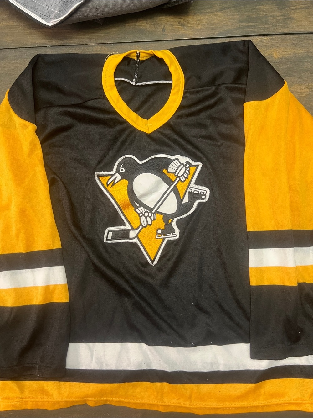 Pittsburgh Penguins Black and Gold Hockey Jersey